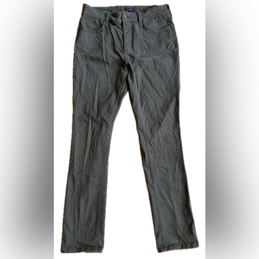 NWOT: NYDJ Gray Pants Samantha Slim Lift Tuck Technology Cotton Blend Women 6P